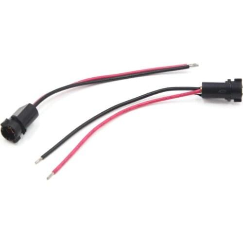 2Pcs T5 Panel Light Lamp Bulb Extension Wire Harness Socket Connector for Car