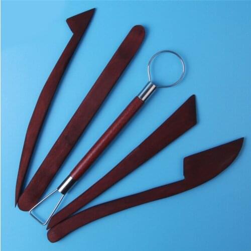 5pcs/set Rosewood Pottery Clay Molding Sculpture Shaping Knives Tools