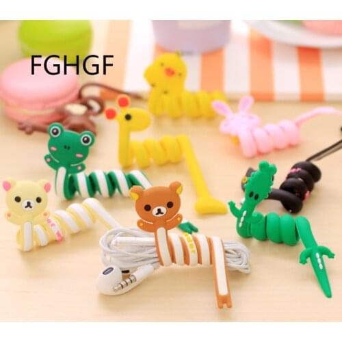 5pcs Cartoon Storage Wire Earphone Cable Winder Protector Cable Organizer Phone Wire Storage Charger Protetor Office Storage