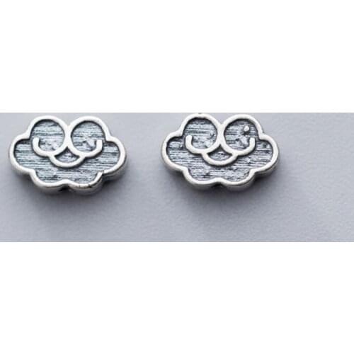 925 Sterling Silver Buudhism Clouds Matte Spacer Beads 10mm Handmade Lucky Silver Beads For Unisex DIY Jewelry Making Findings
