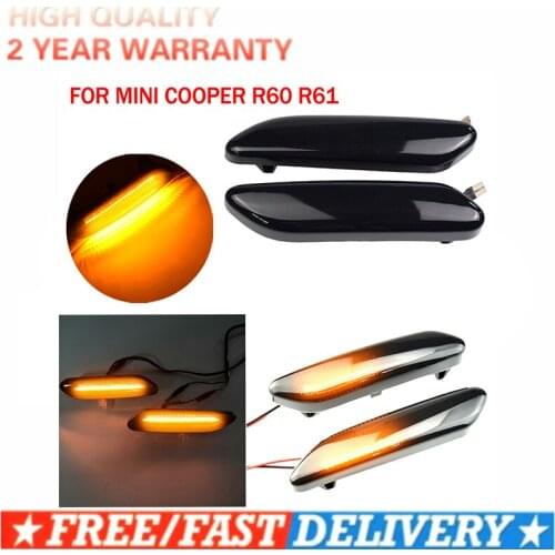 Side Marker Light Blinker Lamp Smoke Lens Dynamic Flowing LED Turn Signal For BMW Mini Cooper R60 Countryman R61 Paceman