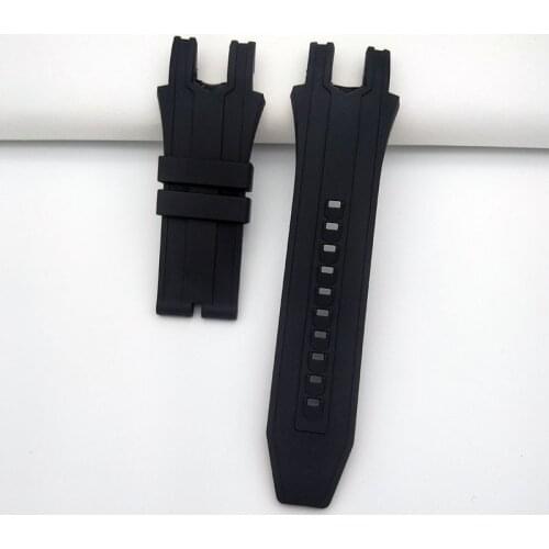 35mmx26mm Black Silicone Watchband for Invicta Excursion Model 24276 52mm Men’s Wristband Waterproof Rubber Strap