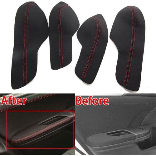 For Honda Civic 10th 2016 2017 2018 4pcs Door Armrest PU Leather Surface Shell Cover Trim Black Decorative Accessories