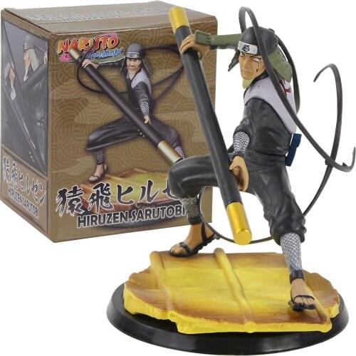 16cm Naruto Shippuden Anime Sarutobi Hiruzen with Stick PVC Action Figure Cartoon Decoration Model Toy Kids Gift Brinquedeos
