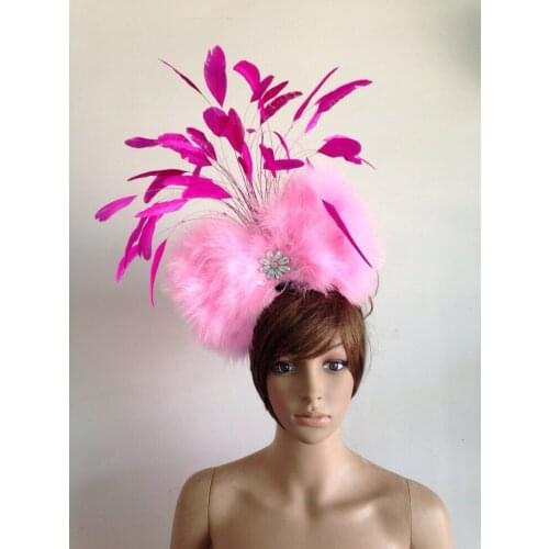 Headdress flower carnival party Feather headdress flower Stage performance