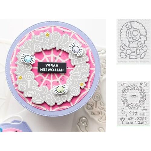 Halloween Wreath Metal Cutting Dies And Stamps Diary Decoration Stencil Embossing Template DIY Greeting Card Handmade 2021 New