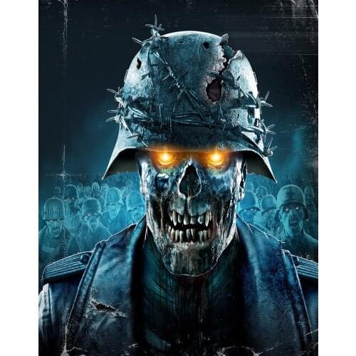JMINE Div 5D Zombie Army Skull Game Full Diamond Painting cross stitch kits art video games 3D paint by diamonds