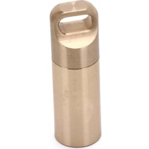 Brass Sealed Bottle Waterproof Capsule Pill Box Outdoor Camping Firstaid Pendant