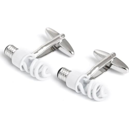 Men Jewelry Cufflinks fFor Shirt High Quality Funny White Light Bulb Cufflink Brand Wedding Gift Cufflinks For Mens Jewelry