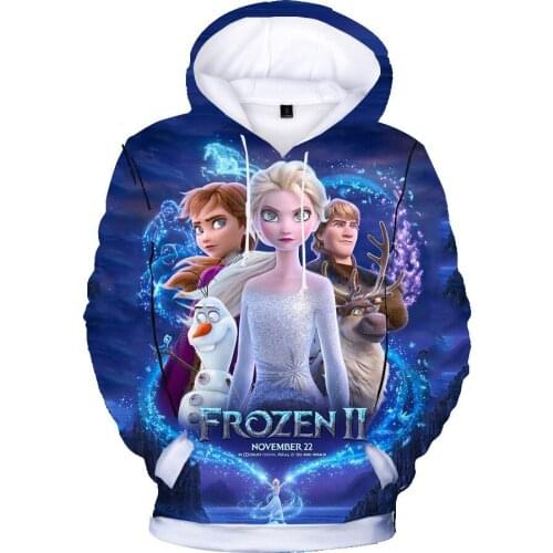 The new childrens cartoon Frozen male and female models cool 3D color digital printing products burst coat sweater hoodie