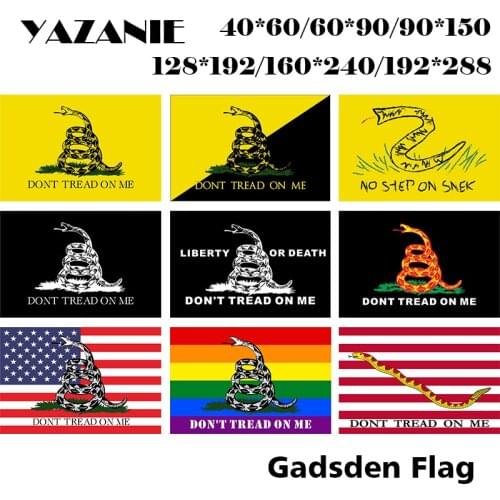 YAZANIE Tea Party Rattle Snake American Gadsden Flag Dont Tread On Me No Step On Snek Flag "Liberty or Death" Flags and Banners