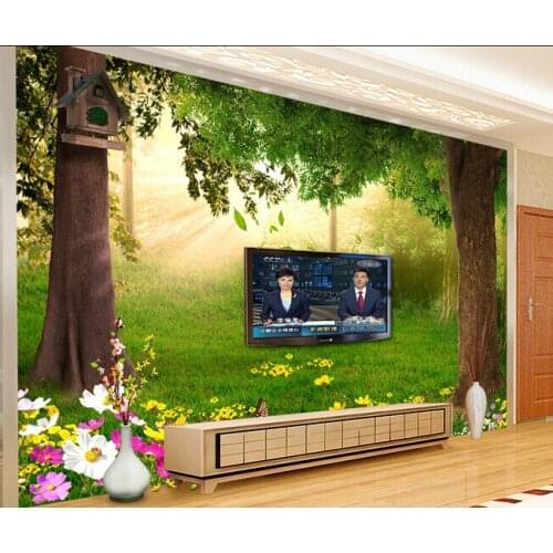 Custom papel DE parede 3 d, trees flowers and plants murals for the sitting room bedroom TV setting wall waterproof wallpaper