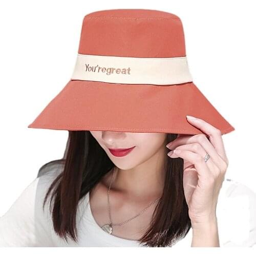 Broad Brim Packable Sun Hat Casual Cotton Bucket Hat Vintage Rollable Fisherman Sun Cap Beach Vacation Travel Accessories