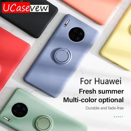 Original Silicone Magnetic Ring Holder Case For Huawei P20 P30 P40 Pro Mate30Lite Honor Soft Case Car Stand Finger Bracket Cover