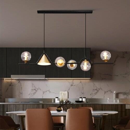 Nordic Chandelier Glass Ball Led for Kitchen Dining Tables Living Room Hanging Lamp Modern Home Decor Pendan Lights Fixture