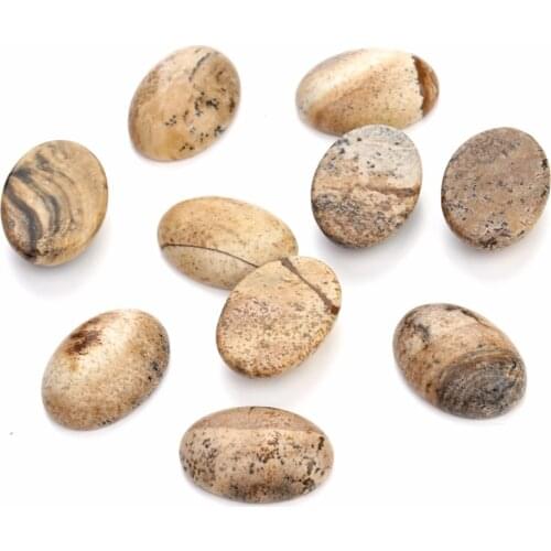 LOULEUR 10pcs Glass Cabochon 10x14mm/13x18mm Flatback Oval Photo Cameo Cabochon Setting for DIY Jewelry Making Accessories