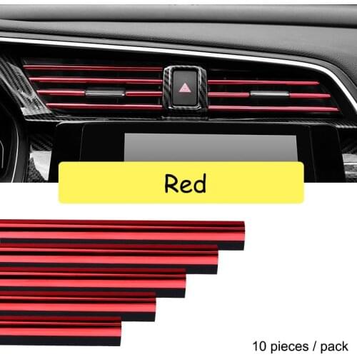 Car air conditioning outlet U-shaped decorative strip clip Chrome Styling Moulding Car Air Vent Trim Strip Grille Decoration