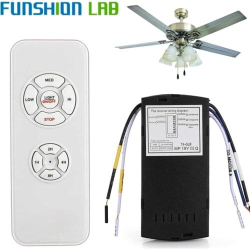 FUNSHION Universal Ceiling Fan Lamp Remote Control Kit AC 110-240V Timing Setting Switch Adjuste Wind Speed Transmitter Receiver
