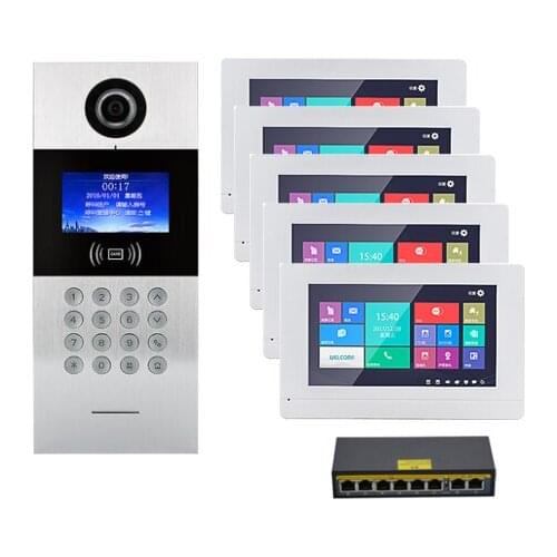 Top quality HD digital video intercom doorbell touch screen TCP/IP residential intelligent electronic access control system 1V5