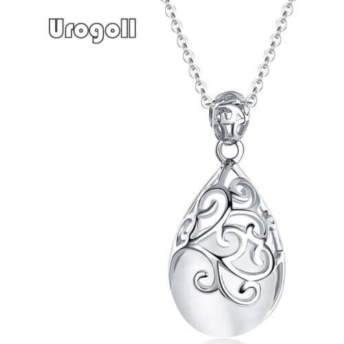 Fine Jewelry Pure 925 Sterling Silver Crystal Pendant Necklaces For Women Bride Romantic Wedding Engagement Jewelry Gifts