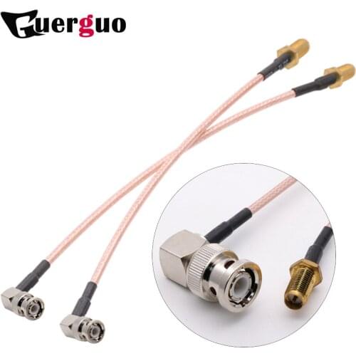 1PC Adapter RP-SMA Female to BNC Male Plug Right Angle RF Coaxial Connector With Pigtail Cable RG316 15CM 6"