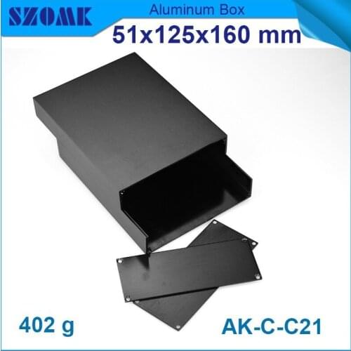 10 pcs/lot aluminium box for electronic project in Black color smooth surface fit PCB size 47x121mm Rugged controllers