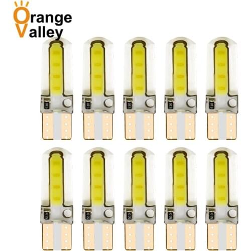 10Pcs T10 W5W LED car interior light COB marker lamp 12V 168 194 501 Side Wedge parking bulb auto for lada Silica gel