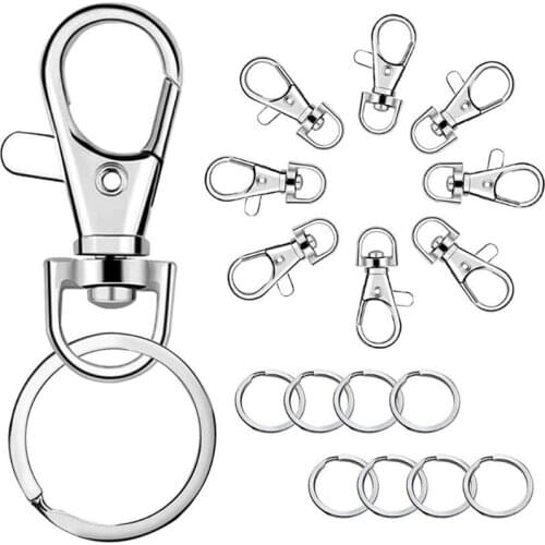 100Pcs Alloy Lobster Clasps Hooks with Jump Rings Keychain for DIY Jewelry Making