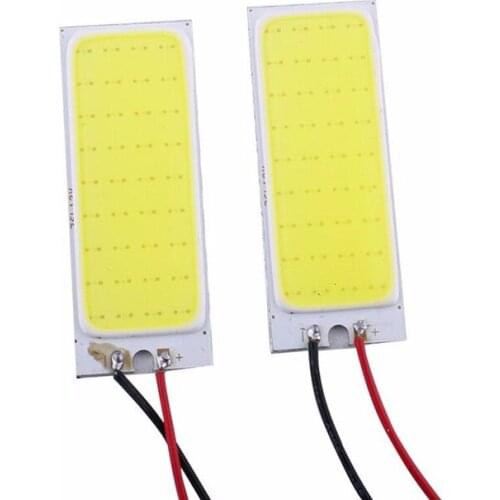 2pcs 12V Automobile Xenon HID White 36-COB LED Dome Map Light Bulb Auto Car Interior Panel Lamp Festoon Light Adapters