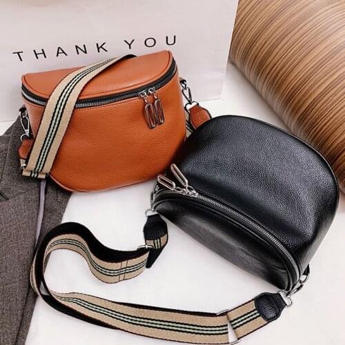 2021 Fashion Women Crossbody Bag PU Leather Semicircle Saddle Bags Soft Leather Shoulder Bags For Ladies Handbags Designer Sac