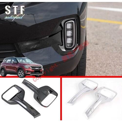 ABS Front Fog Light Lamp Cover Trim Molding Bezel Garnish For KIA Seltos 2019 2020