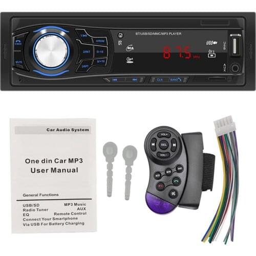 Car Wireless Stereo Mp3 Player 1Din Car Radio Audio FM Receiver 12V USB/SD/AUX Input In Dash Locator Auto Stereo Head Unit