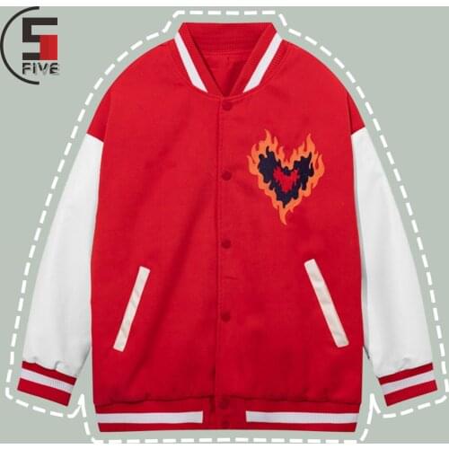 Hip Hop Flame Love Print Baseball Jacket Mens Streetwear Burning Bone Printing Harajuku Casual Jackets Winter Loose Unisex Coat