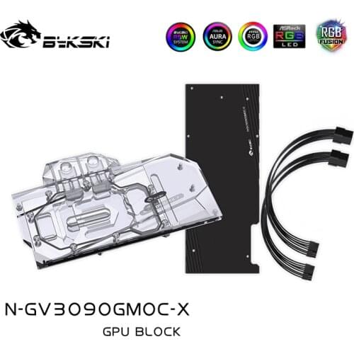 Bykski GPU Water Block Per GIGABYTE Geforce RTX 3080 GAMING OC 3X 10G 3090 24G, Full coverage water cooler,N-GV3090GMOC-X