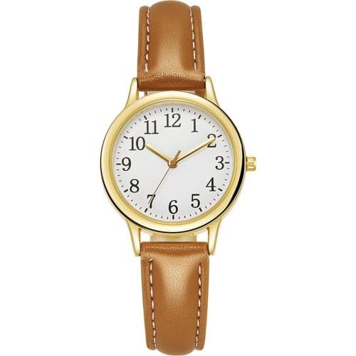 Japan Movement Women Quartz Fine Watch Easy To Read Arabic Numerals Simple-Dial Luxury Military Leather Wrist Watch Man Clock