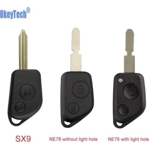 OkeyTech Remote Car Key Shell For Citroen Elysee Saxo Xsara Picasso Berlingo C2 C3 for Peugeot 106 206 306 205 405 2 Buttons