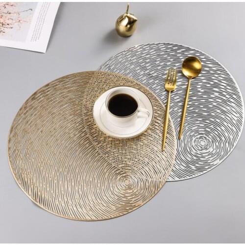 Gold Silver Table Pad Placemat For Dining Table Mat Wedding Decoration Kitchen Coffee Bar Coaster PVC Dinner Placemats