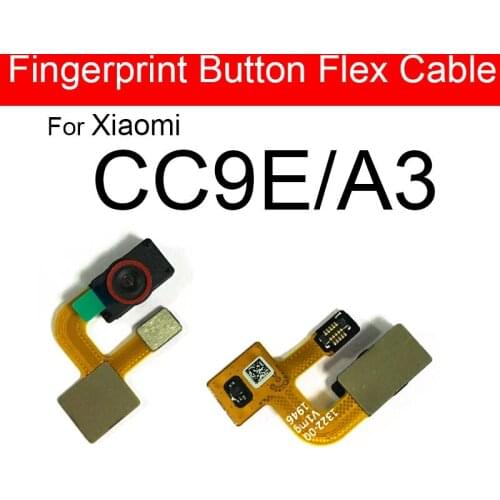 Fingerprint Sensor Connection Flex Ribbon For Xiaomi Mi CC9e CC 9e A3 Home Return Sensor Flex Cable Repair Replacement Parts