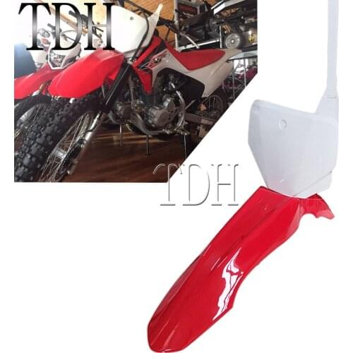 White Racing Motocross Front Plastic Number Plate Fender Cover For Honda CRF230F CRF150F 2015-2019 Enduro Mudguard Protector Red