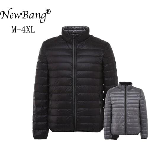 NewBang Brand Mens Down Jacket Ultra Light Down Jacket Men Autumn Winter Double Side Feather Reversible Lightweight Warm Parka