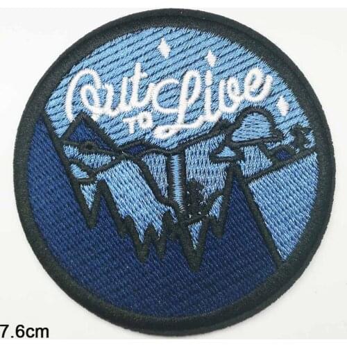 Outdoor Live Sport Hiking Theme Iron On Patches Embroidered Clothes Patch For Clothing Clothes Stickers Garment