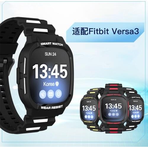 2021 New Band+Case For Fitbit Versa 3 Versa3 TPU Shell Screen Armor Protector Cover Band Strap Bracelet Smart Watch Accessories
