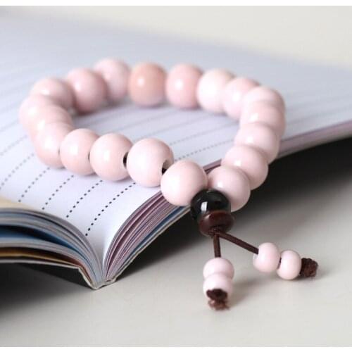 NUNCAD Original Handmade Ceramic Jewelry Simple and Elegant Pink Beads Bracelet Womens Jewelry Good Quality