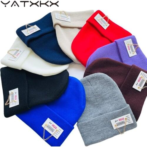 [YaTxKx] Blends Solid Warm Soft Hats For Men Knitted Hats Winter Caps For Women Skullies Beanies For Girl Wholesale шляпа Bonnet