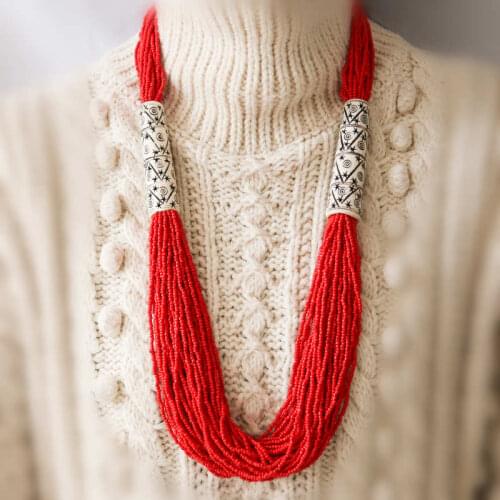 New Arrival Tibetan Ethnic Necklace Yak Bone Hollow Flower Necklace TNL362