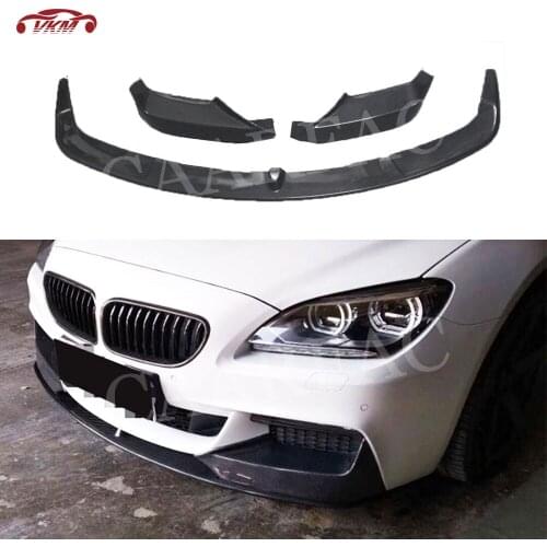 Carbon Fiber Material Front Bumper Lip Spoiler with Canards Splitters for BMW 6 Series F06 F12 F13 M tech M sport 2012-2016