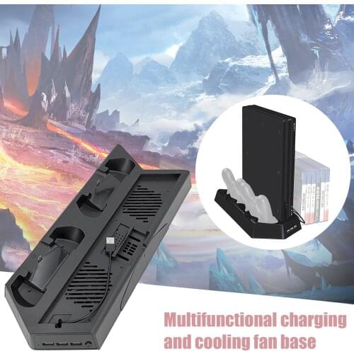 Fan Cooling Base charger for ps4 slim accessories vertical controller holder Ps4 stand phone holder gamepad With indicator light