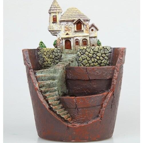 Resin Flower Pot Succulent Plants Pots Pastoral Garden Bonsai Planter Micro Landscape flowerpot Garden Nordic Home Decoration