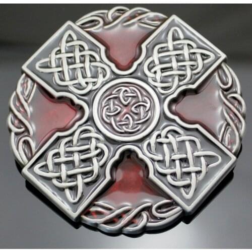Unisex Western Enamel Irish Norse Cross Trinity Knot Cowboy Belt Buckle Men Exchange Punk Rock Acessories Dropshipping