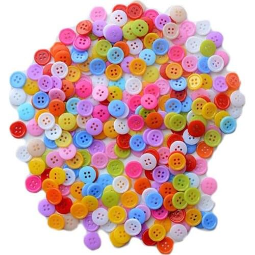 100pcs Assorted Colors Small Round Buttons 4 Holes Size 9mm Garment Sewing Lampwork Crafts Apparel Accessories DIY Scrapbookings